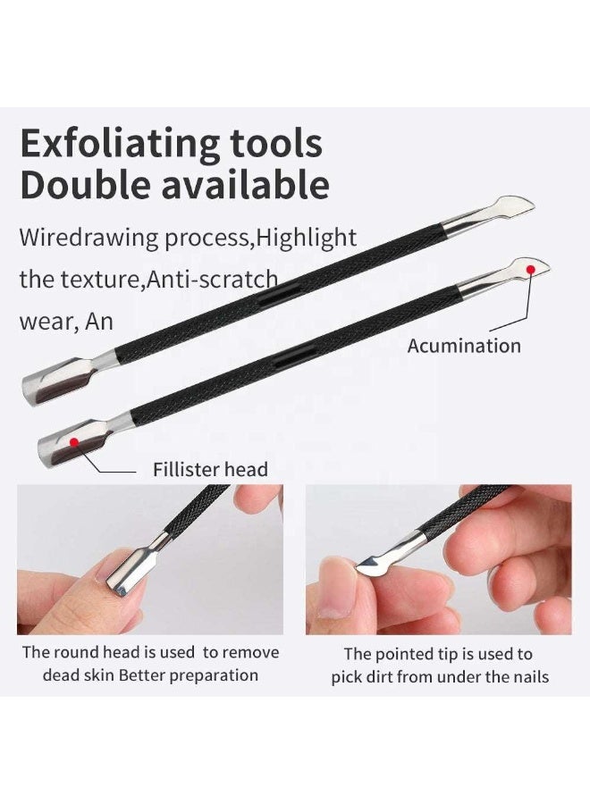 💅مجموعة أدوات تقليم وتلميع الأظافر المحمولة المصنوعة من الفولاذ المقاوم للصدأ - مجموعة من 5 قطع للعناية المثالية بالأظافر( لون الاسود⚫) - Image 5